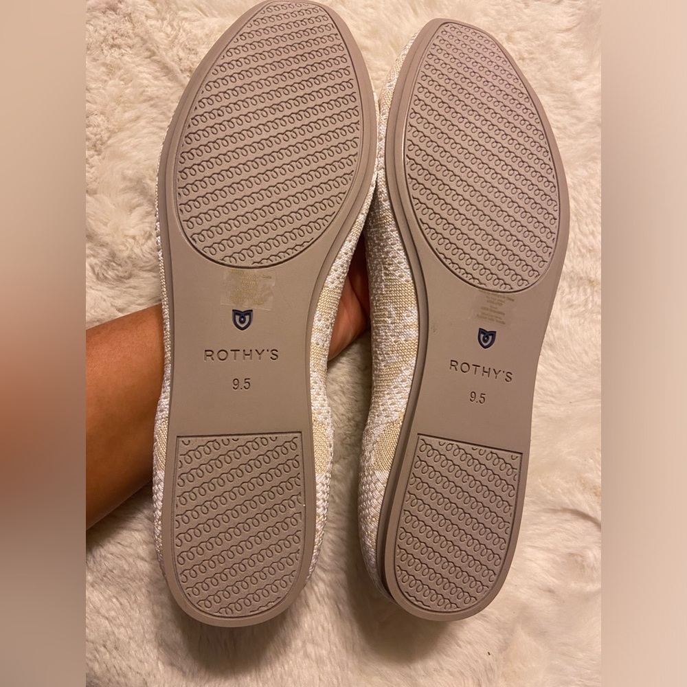 * New Rothy's retired square ballet flat in Lily knit 9.5 Cream Women's - Picture 4 of 7